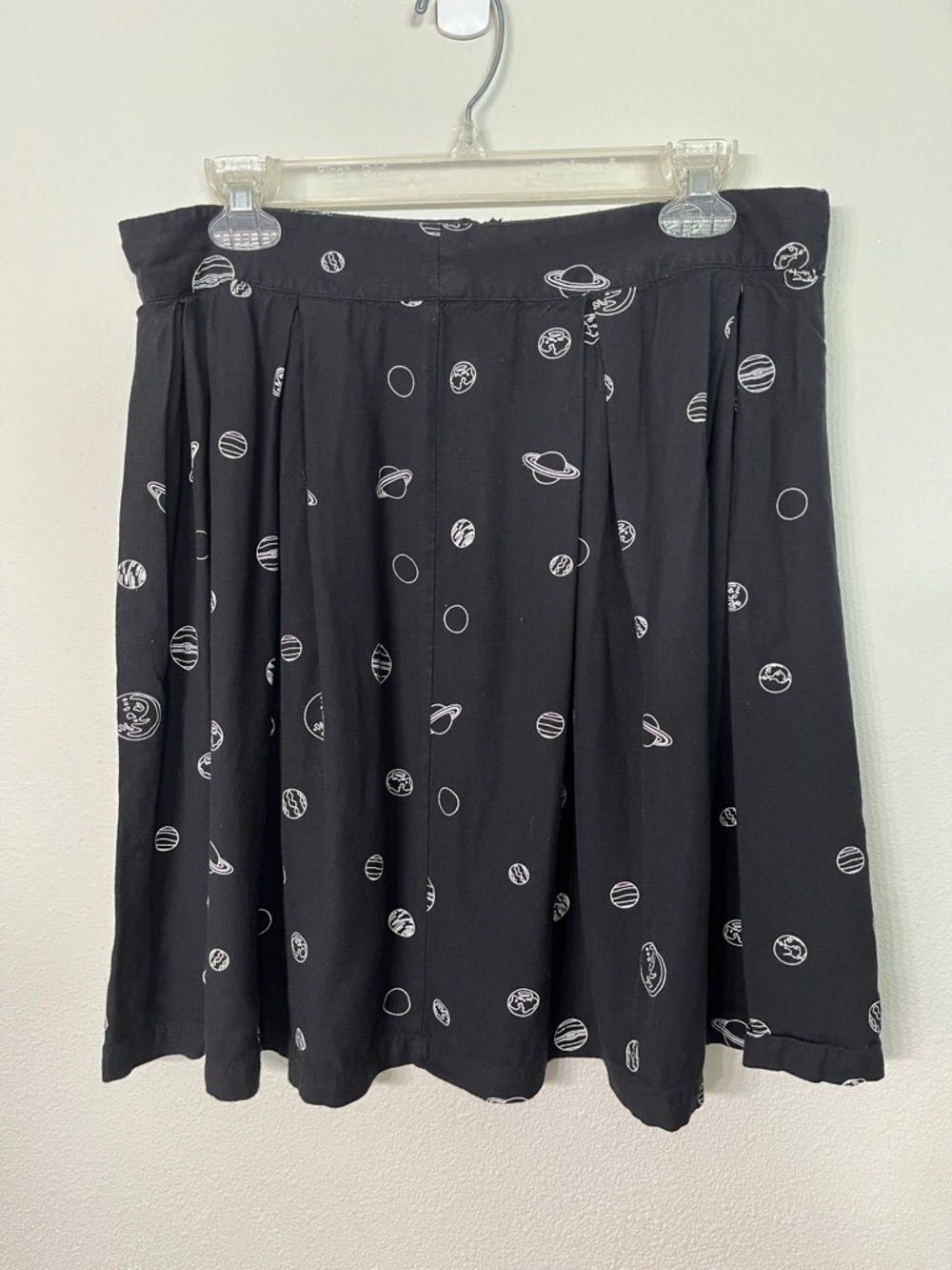 Planet Print Black Circle Skirt